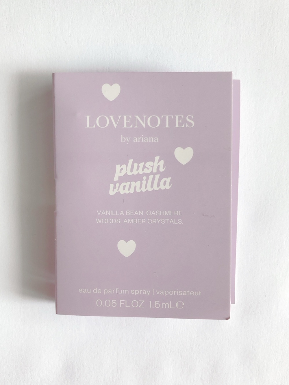 5/$20 lovenotes by Ariana plush vanilla